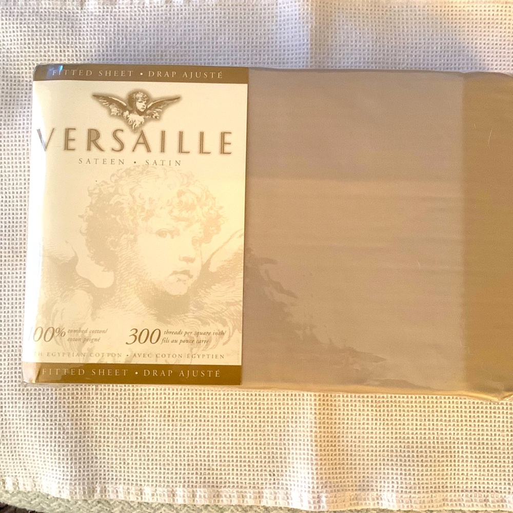 Versaille fitted sheet camel 100% cotton